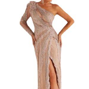 NWT Terani 241GL2653 Tulle Formal Gown Blush Size 8
